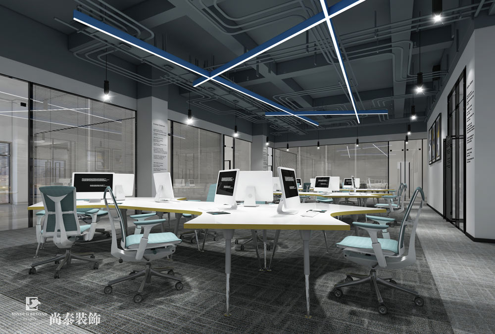 云南昆明电子公司科技简约办公室设计 