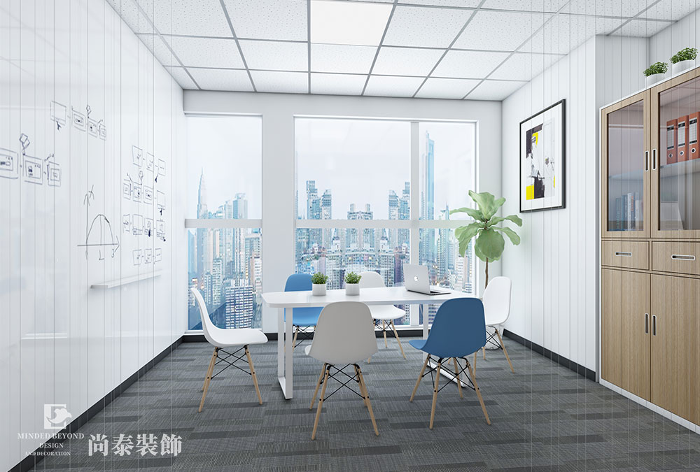 深圳福田创新科技广场互联网广告公司办公室装修设计