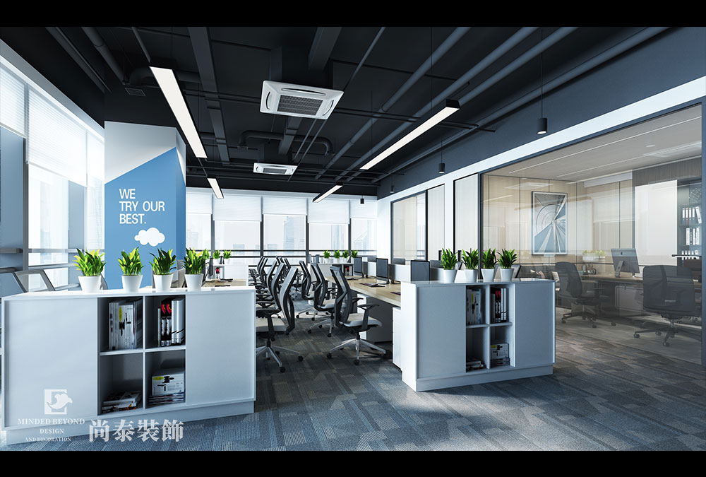 深圳南山1800平米芯片设计公司写字楼办公室装修设计