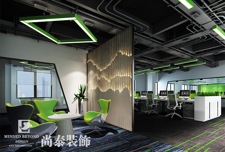 6000平米办公室设计效果图-新探索通信