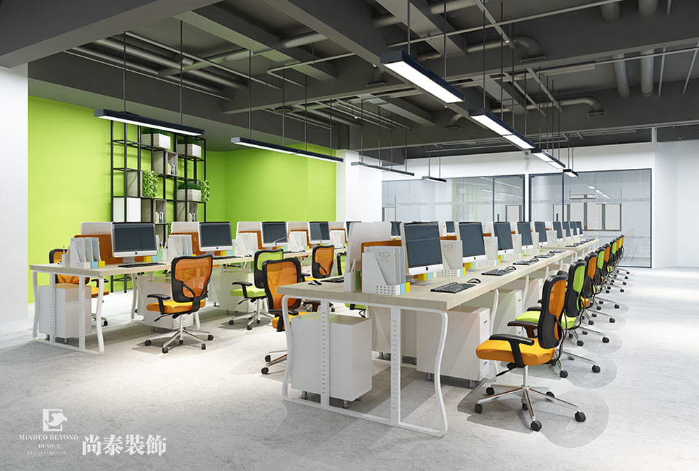 2600平米办公室设计效果图-日博电子科技