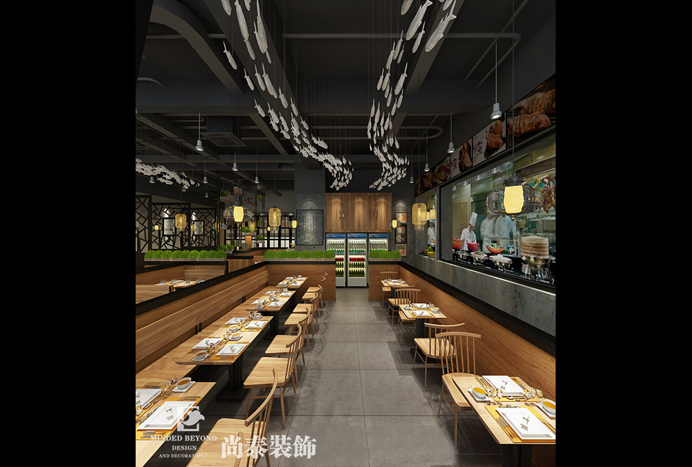 深圳烤鱼餐厅装修设计