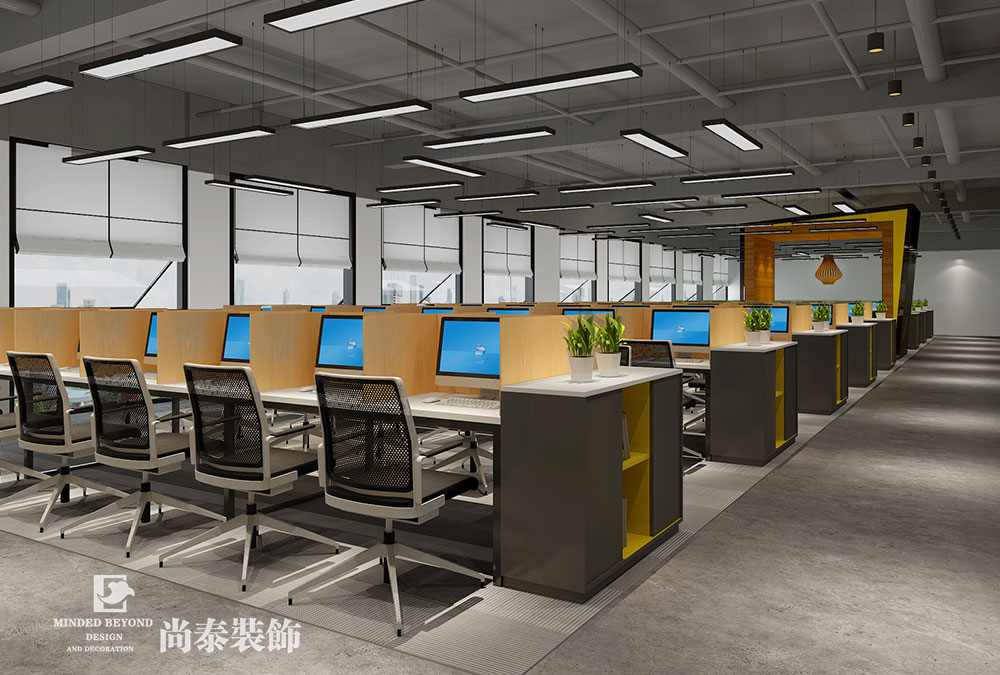 8000平米大型办公室装修效果图-尚德教育