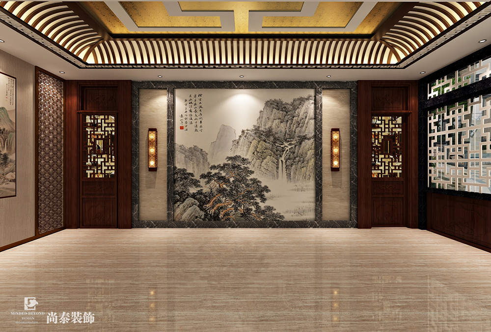 中式经典办公室装修效果图-侨德工业园
