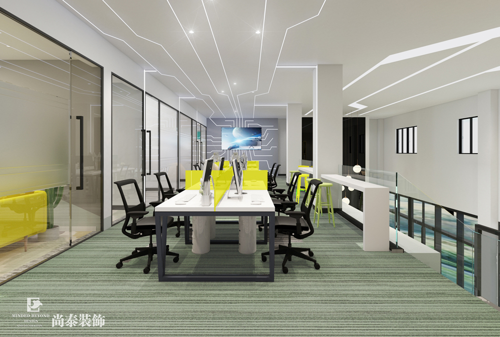 广州海珠区唯品同创汇贸易公司办公室装修设计效果图
