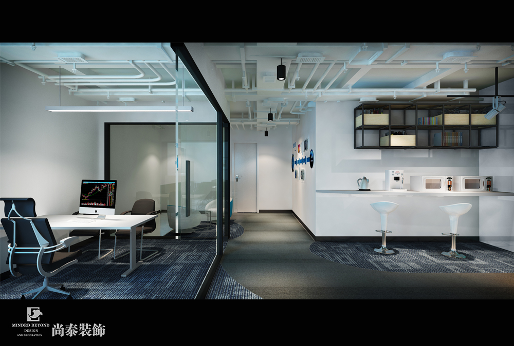 现代简约办公室装修设计效果图-国泰君安