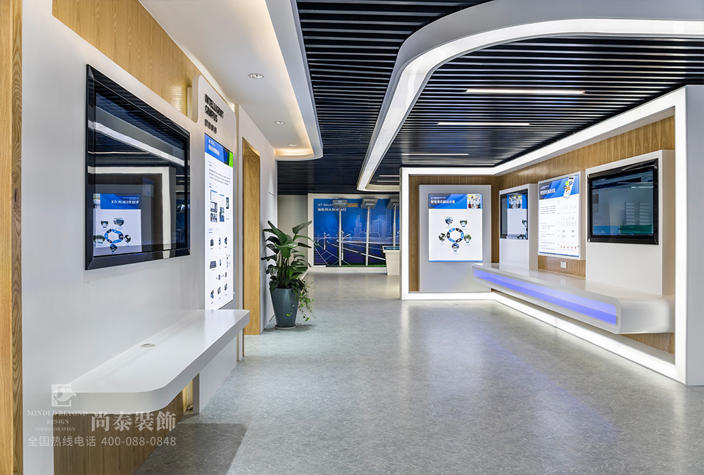 深圳龙岗天安数码城国家级高新技术企业展厅装修实景图