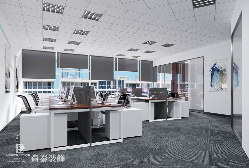 广州黄埔200㎡物流公司现代风办公室装修效果图