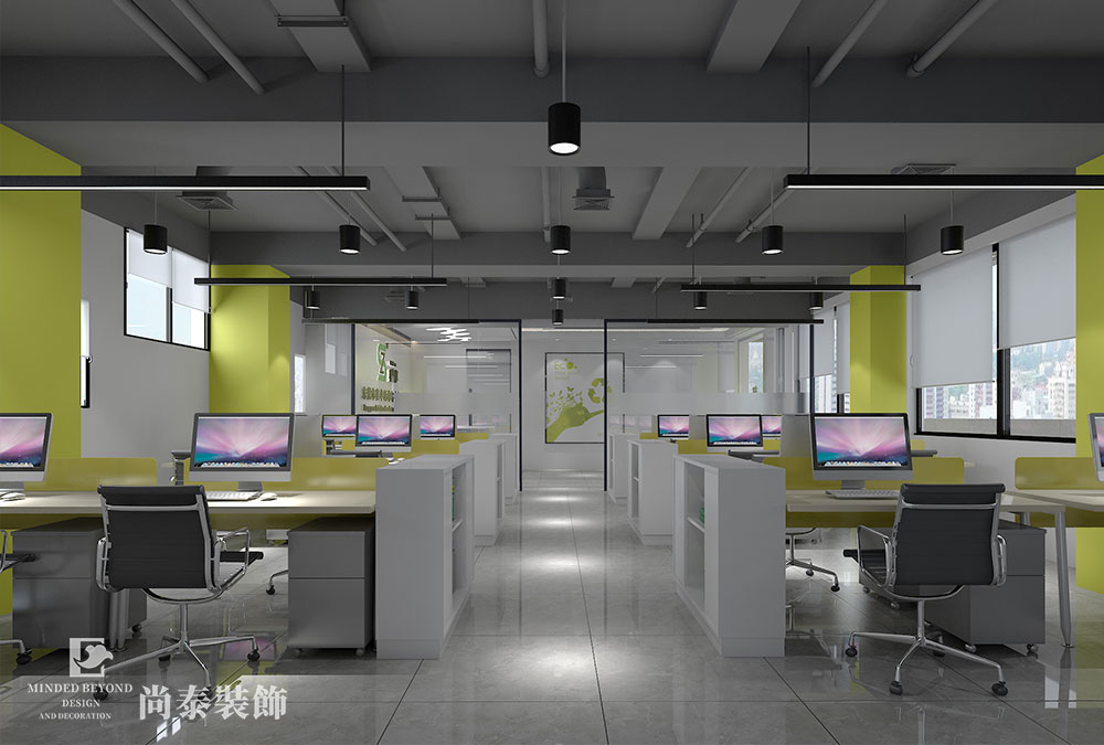 500平米办公室装修设计效果图-赛卓新材料
