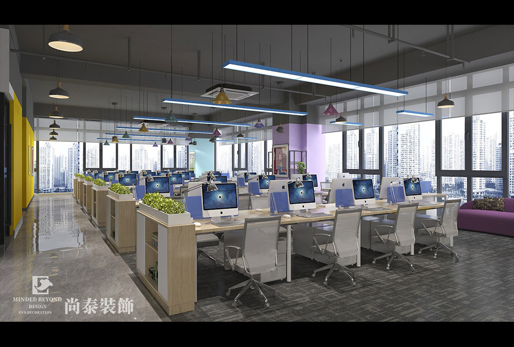 深圳龙岗平湖美妆外贸公司办公室设计效果图 