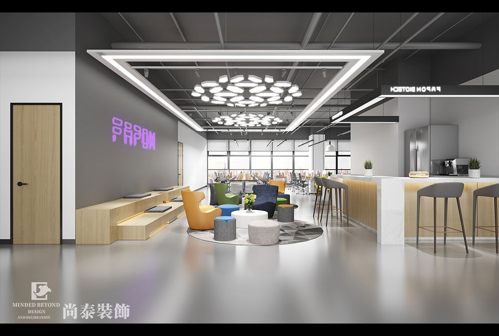 3000平米国家高新技术企业办公室装修设计 | 菲鹏生物