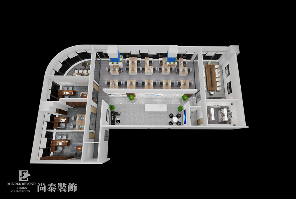 深圳南山前海建筑系统公司办公室装修效果图