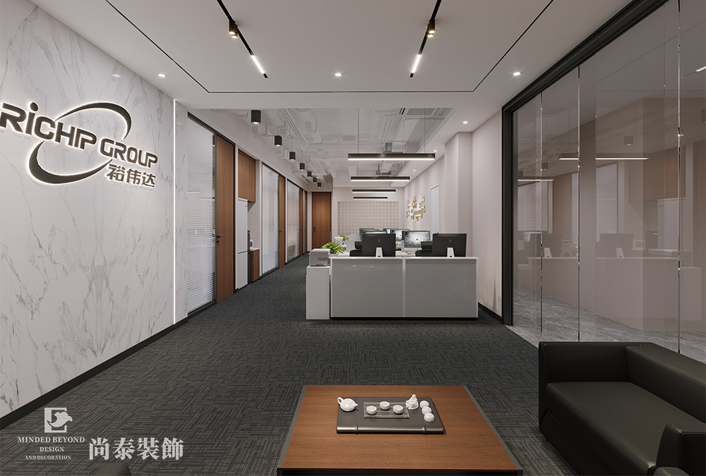 深圳福田汉国中心220平米科技公司写字楼办公室装修设计